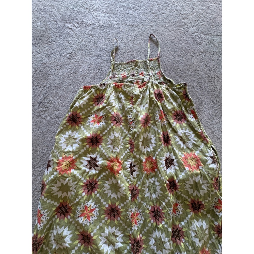 Universal Thread Green Star Quilt Print Smocked Maxi Dress Cotton Small - Picture 4 of 7